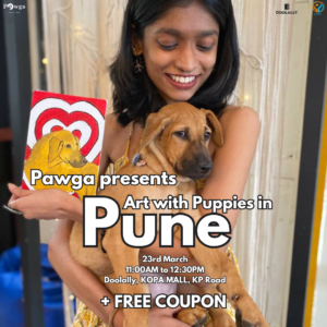 pune art with puppies pawga